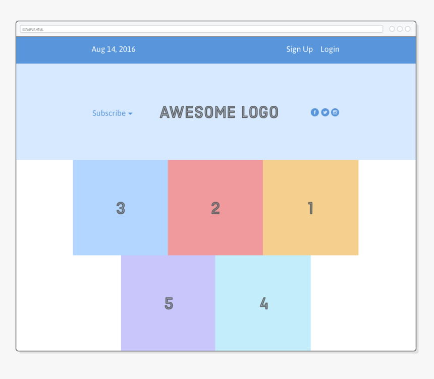 Web Page With Grid Rows Displayed Backwards - Html Container, HD Png Download