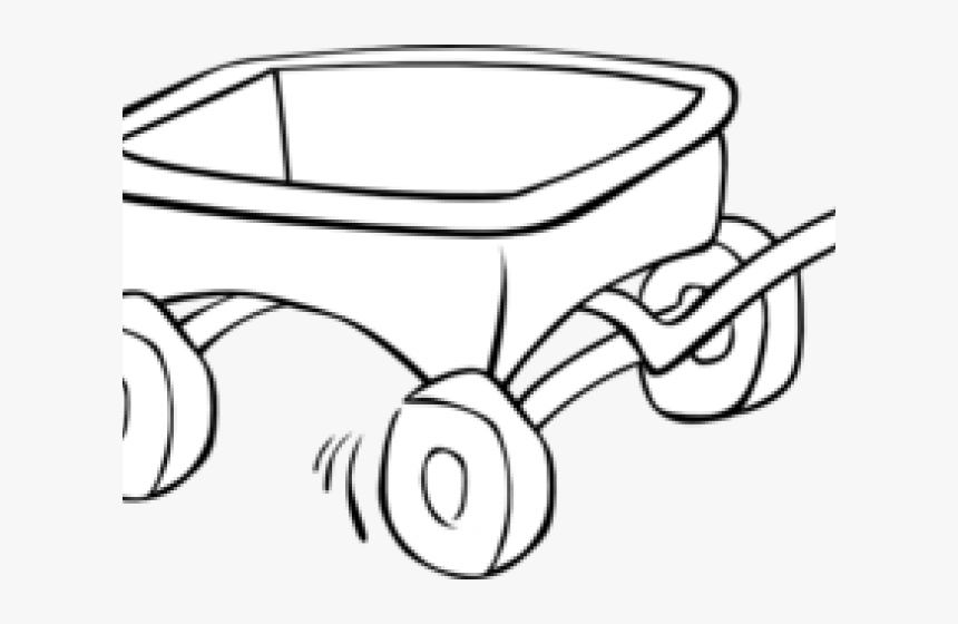 Pioneer Clipart Red Wagon - Outline Image Of Wagon, HD Png Download