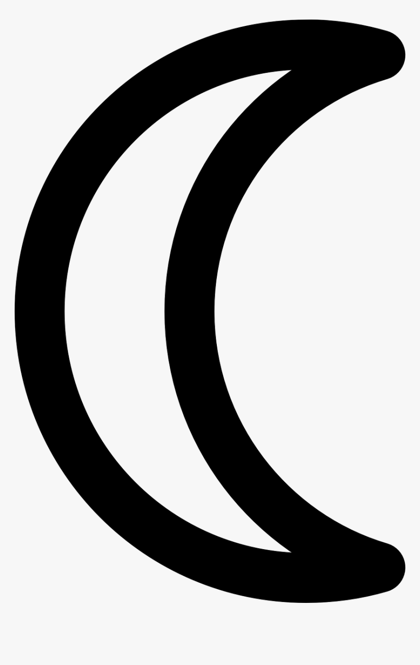 Moon Symbol Black And White Clipart, HD Png Download