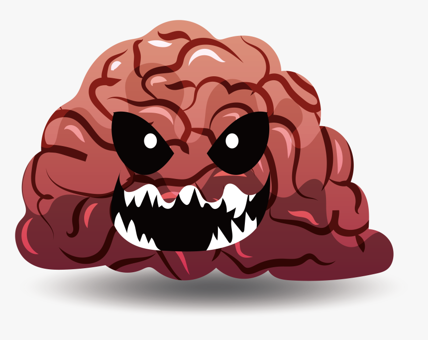 Skull Human Brain Clip Art - Halloween Brain Clipart, HD Png Download