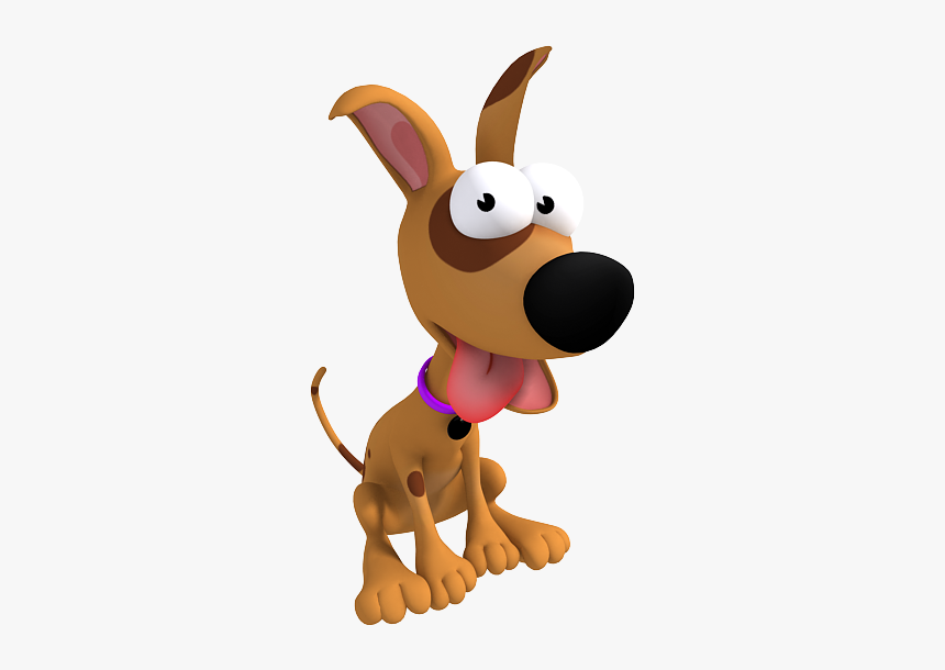 3d Cartoon Dog Tired And Sitting - Dog Tired Cartoon Character, HD Png Download