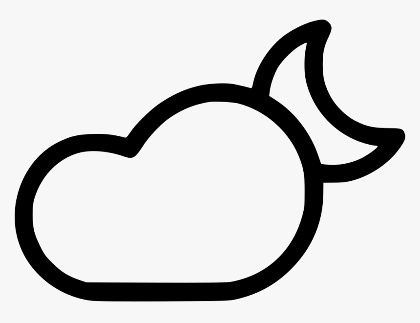 Cloud Cloudy Weather Night Moon Svg Png Icon Free Download - Thundersnow, Transparent Png