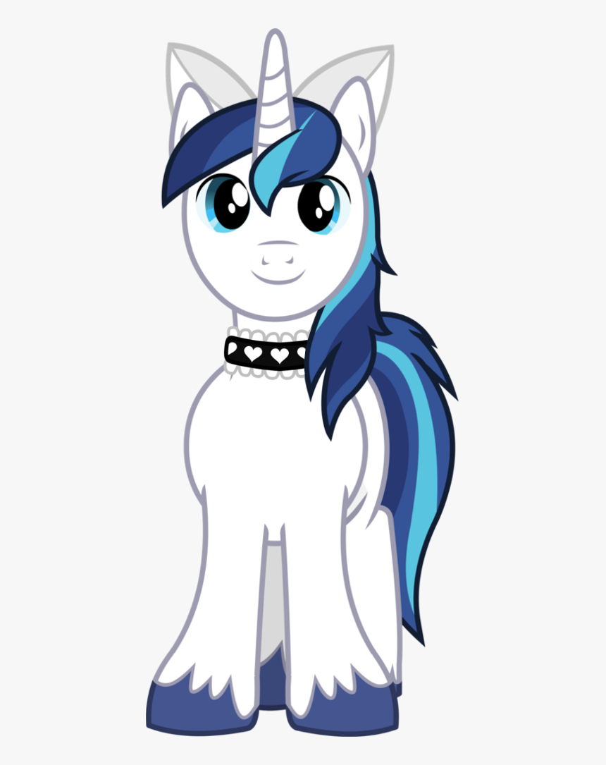 Bow, Choker, Clothes, Crossdressing, Cute, Edit, Hair - My Little Pony Shining Armor Happy, HD Png Download