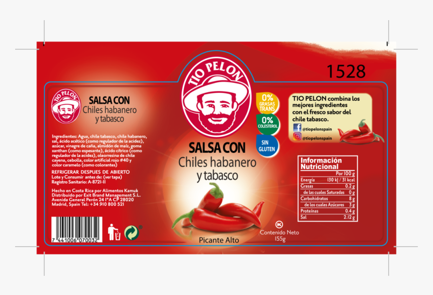 Salsa Chiles Habanero Y Tabasco Tío Pelón Exit Brand - Urfa Biber, HD Png Download
