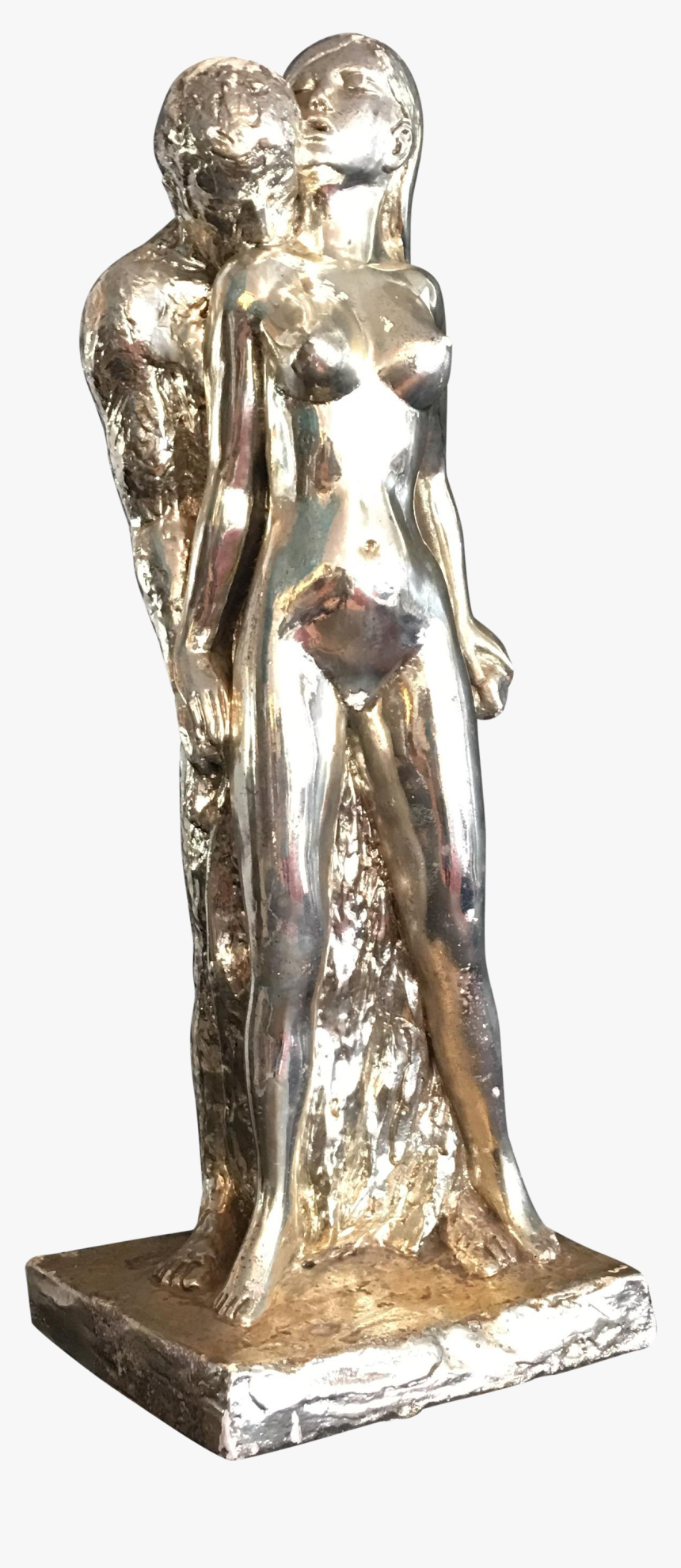Embracing Lovers Statue Png - Bronze Sculpture, Transparent Png