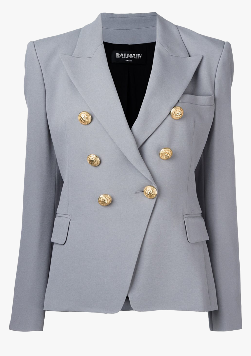 Women Double Breasted Blazer Png Image File - Balmain Jacket Woman, Transparent Png
