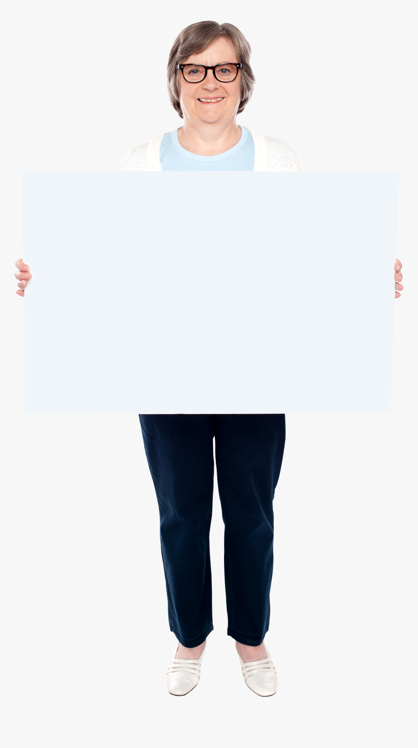 Old Women Holding Banner - Businessperson, HD Png Download