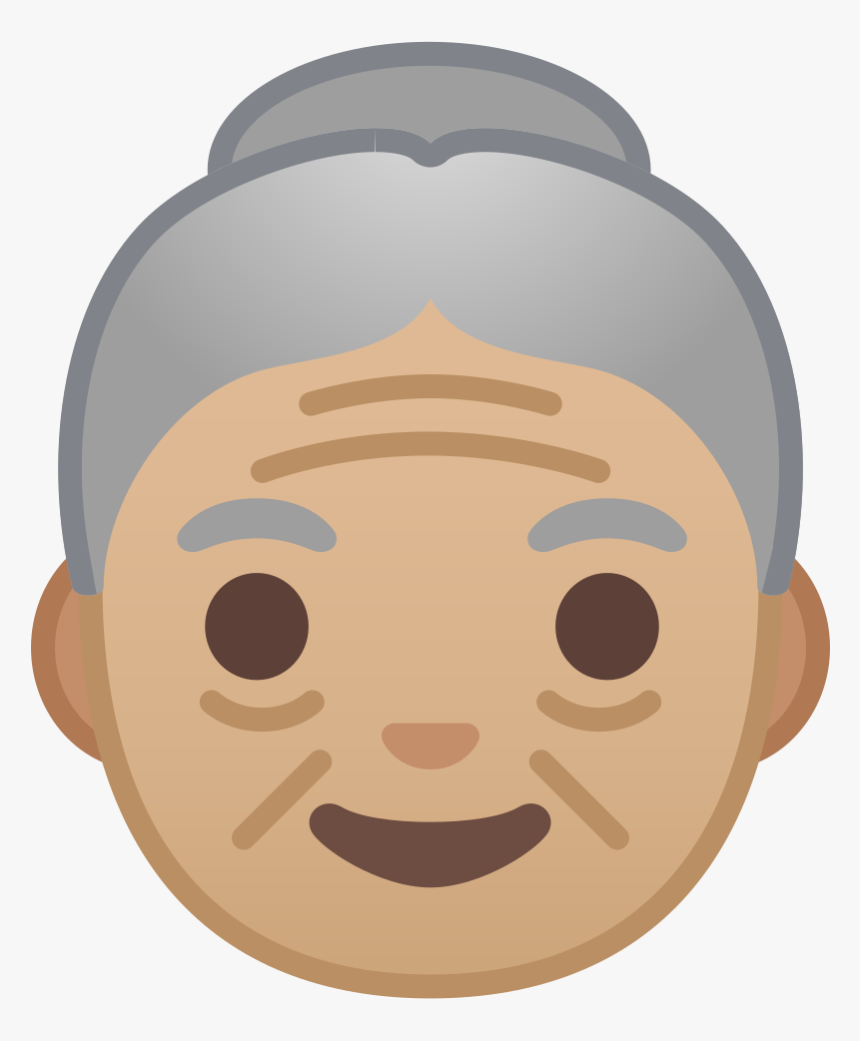 Old Woman Medium Light Skin Tone Icon - Old Woman Emoji, HD Png Download