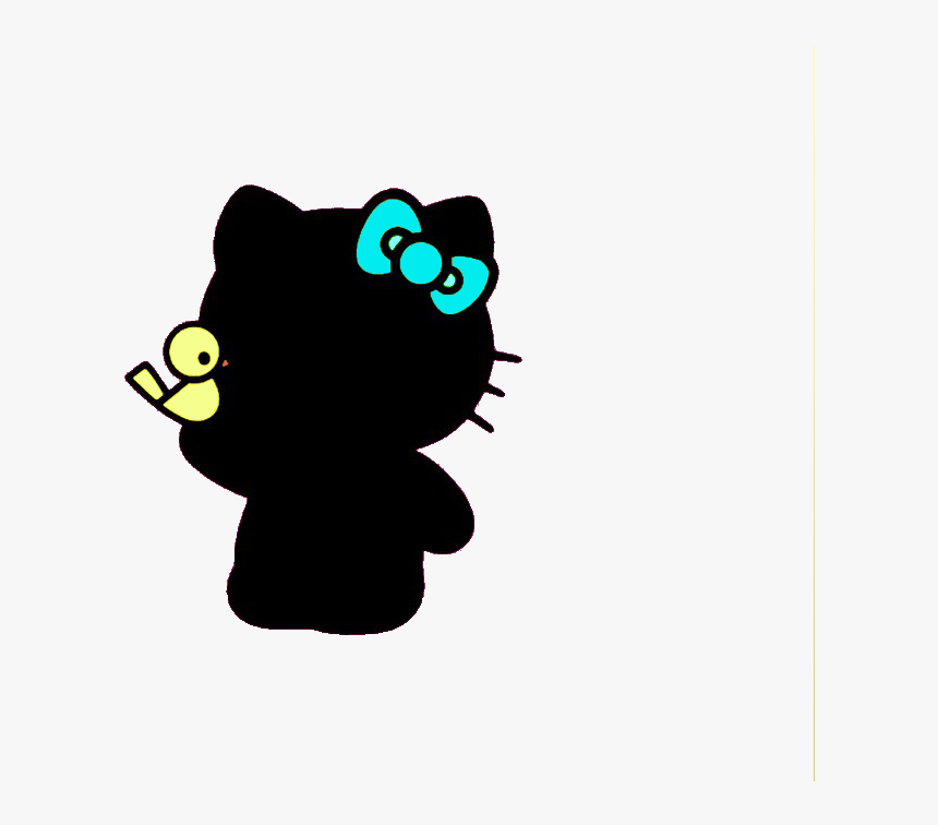 Hello Kitty Silhouette By Slitkitten - Hello Kitty Coloring Pages, HD Png Download