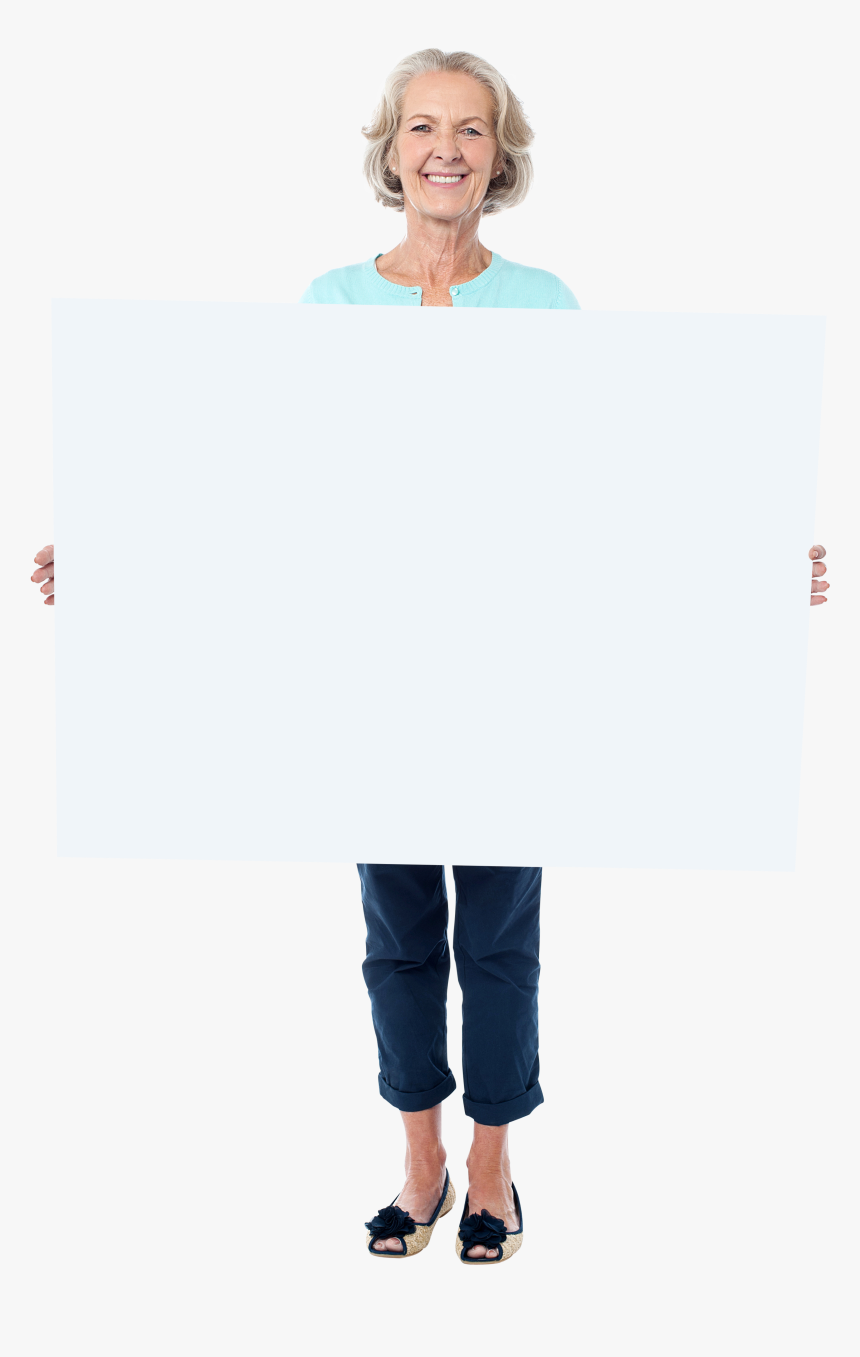 Old Women Holding Banner Png Image - Old Woman Holding Banner Png, Transparent Png