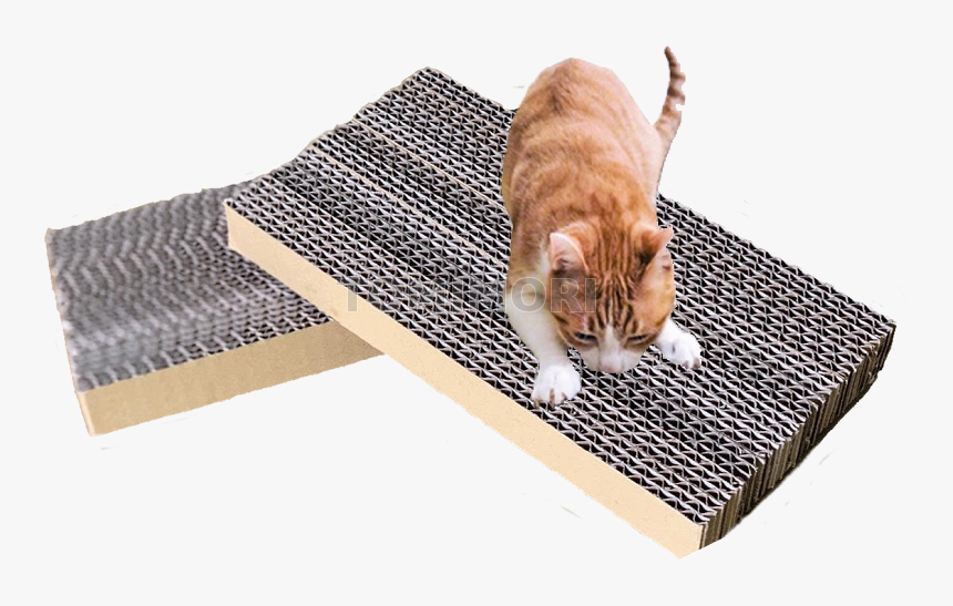 Corrugated Cardboard Rectangle Cat Scratch - Cat Grabs Treat, HD Png Download