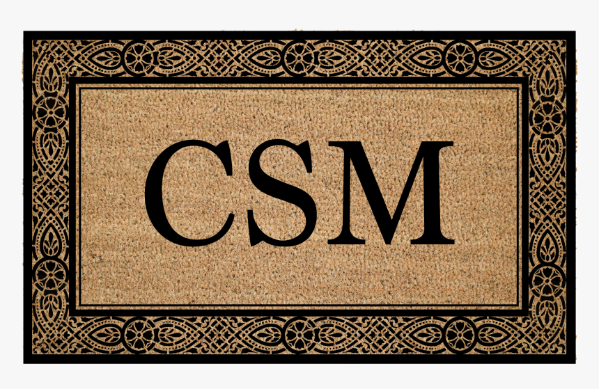 Custom Ornate Border Monogram Coir Doormat 
 Class - Swiss School Of Management Logo, HD Png Download