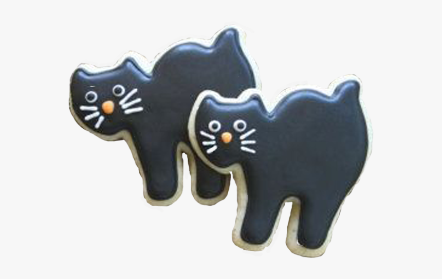 Black Cat Decorated Halloween Cookie - Cartoon, HD Png Download