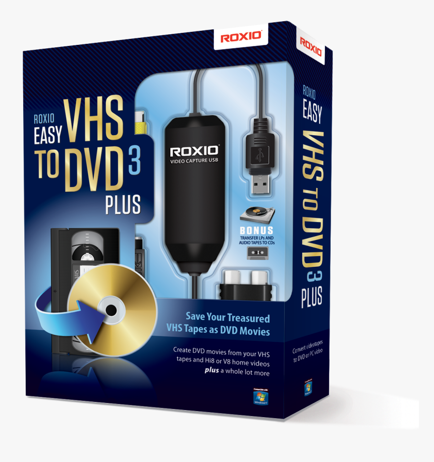 Easy Vhs To Dvd Download - Roxio Easy Vhs To Dvd 3 Plus, HD Png Download