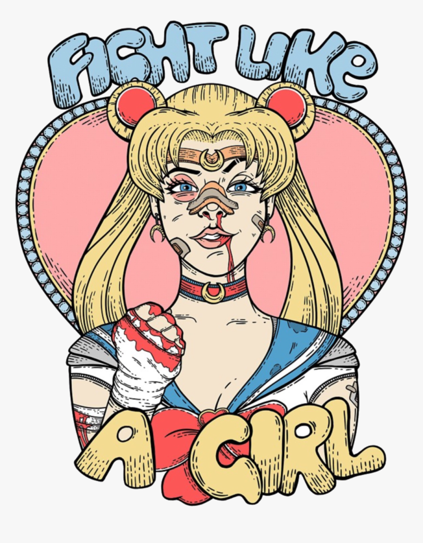 Girl, Sailor Moon, And Feminist Image - Fight Like A Girl Sailor Moon, HD Png Download
