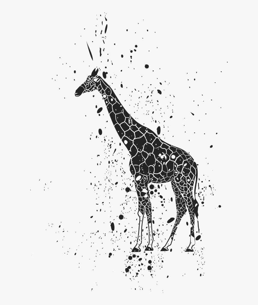 Lion Giraffe Ink Clip Art - Giraffe, HD Png Download