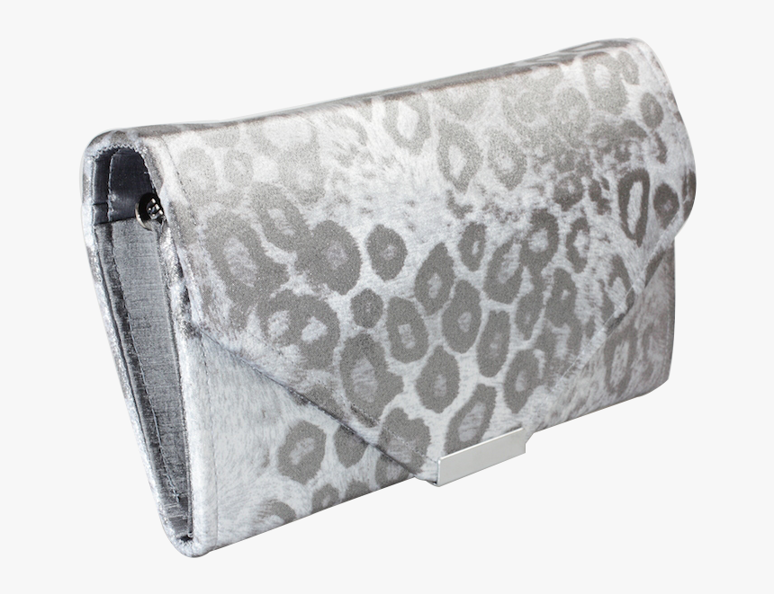 Mini Silver Animal Print Clutch Bag - Silver Animal Print Bag, HD Png Download