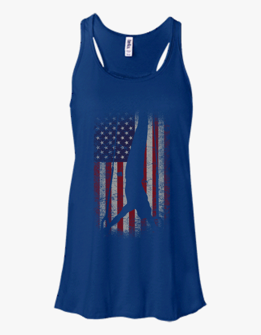 Gymnastic American Flag Gymnastics Rings Men/women - Bella + Canvas Women's B8800 Flowy Racerback Tank, HD Png Download