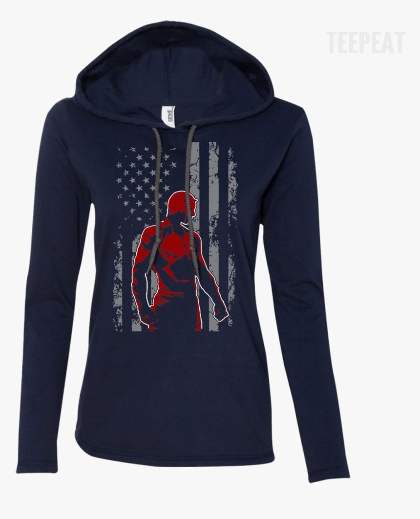 Customcat Apparel Ladies Ls T-shirt Hoodie / Navy/dark - Hogwarts Wasn T Hiring Hoodie, HD Png Download