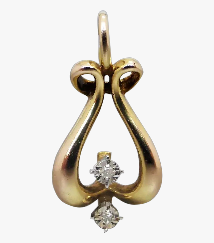 Vintage 8k Rosy Yellow Gold Fancy Diamond Pendant - Pendant, HD Png Download