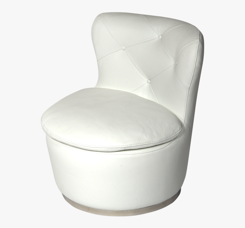 Renzo Snow White Italian Leather Swivel Modern Accent - Cubeta De Plastico 19 Litros, HD Png Download