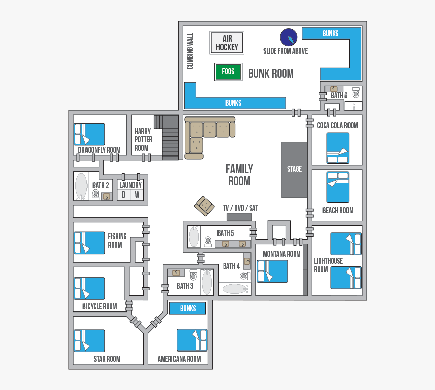 Family Reunion Lodge Floor Plan, HD Png Download
