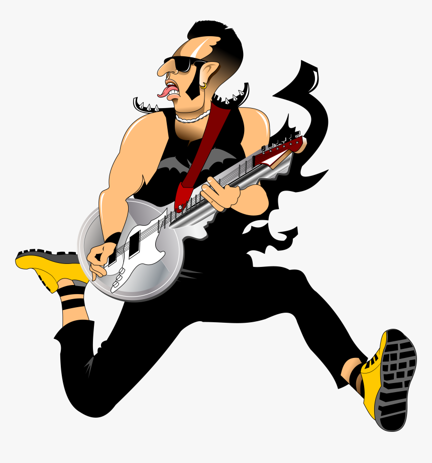 Rocker Guitarist Cartoon, HD Png Download
