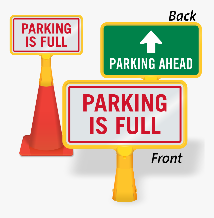 Cone Clipart Parking Lot Construction - Parking Full Signage, HD Png Download