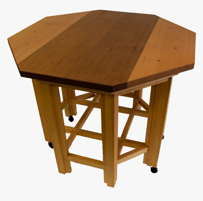 Octagon, Yellow Cedar, Red Cedar Table - End Table, HD Png Download