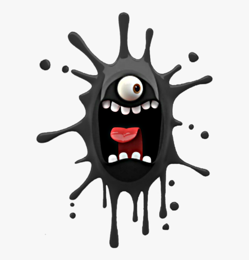 #scared #cute #mouth #emotions Gray #schalloween - Funny Monster 3d Png, Transparent Png