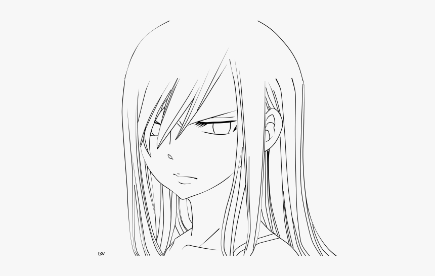 Erza Lineart - Line Art, HD Png Download