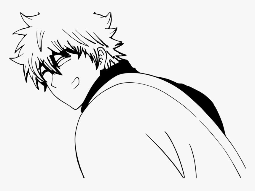 Emotion,black Hair,monochrome Photography - Gintoki Black And White, HD Png Download