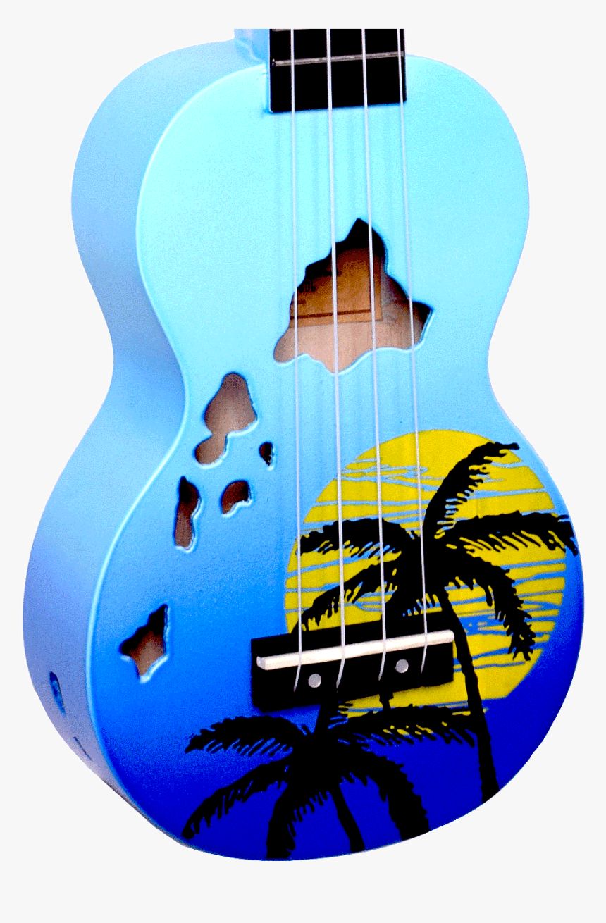 Mahalo Hawaii Blue Burst Soprano Ukulele - Mahalo Hawaii Blue Ukulele, HD Png Download