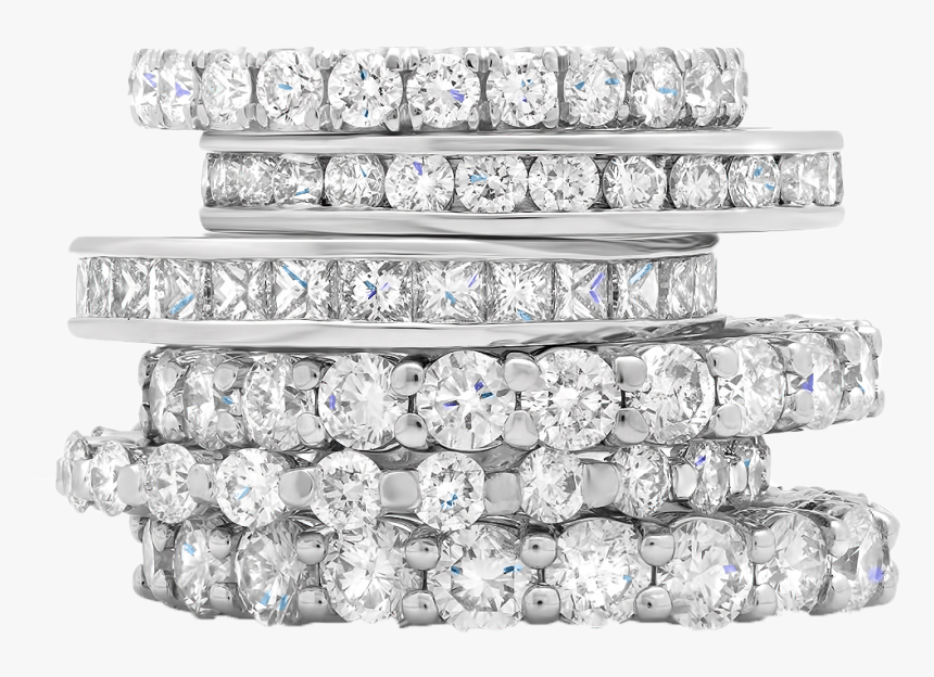 Mf Wedding Band Collection Image - Stacked Diamond Rings Png, Transparent Png