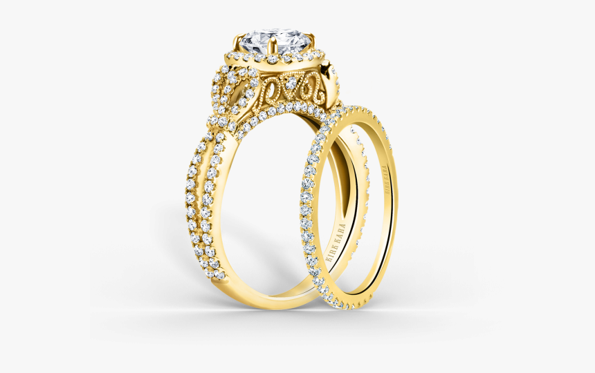 Pirouetta 18k Yellow Gold Ladies Wedding Band D - Kirk Kara Engagement Ring, HD Png Download