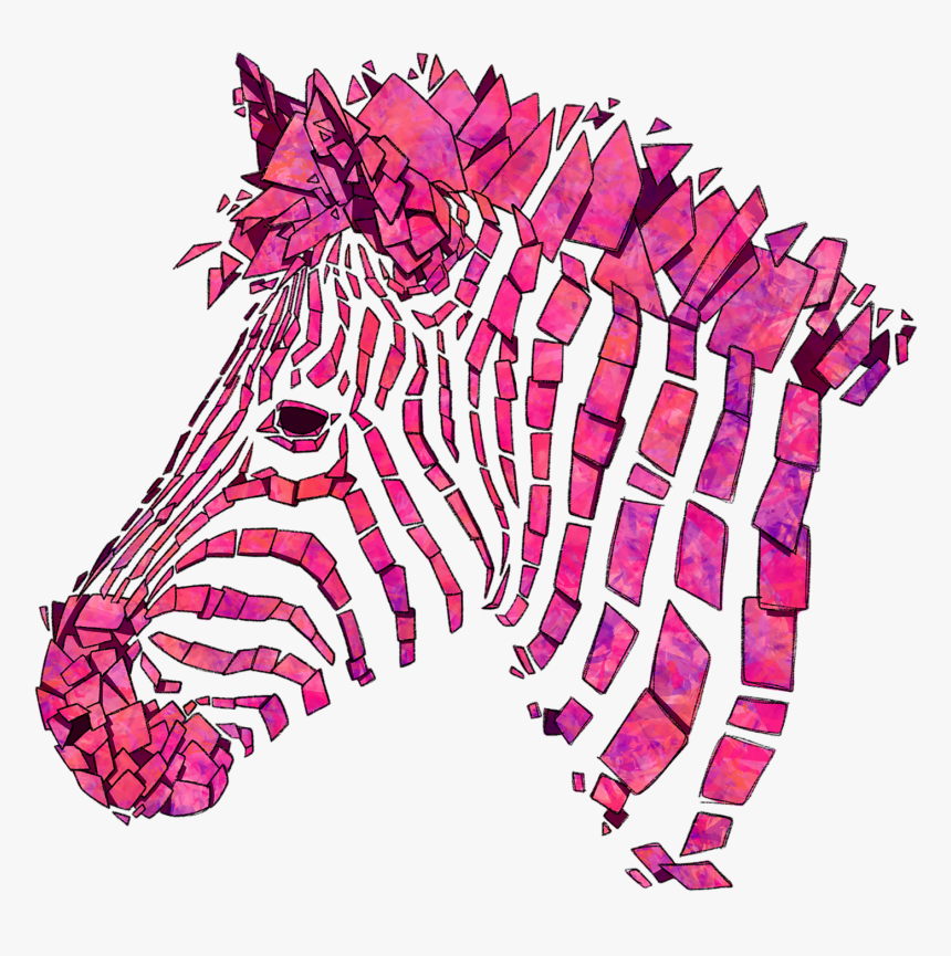 Pink Zebra T-shirt - Cartoon Pink Zebra, HD Png Download