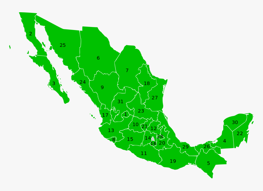 Blank Mexico Map Png, Transparent Png