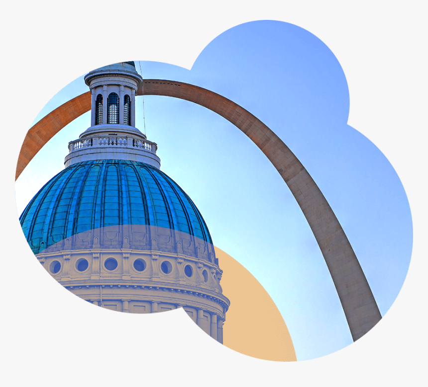 Louis Arch Behind The Courthouse - Old Courthouse, HD Png Download