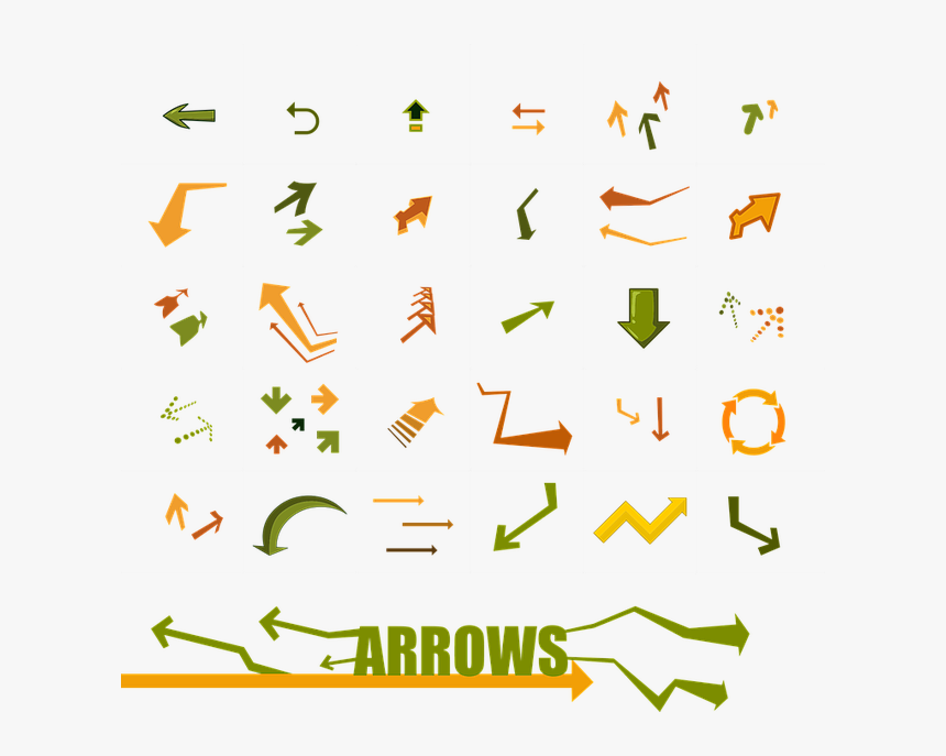 Shapes, Elements, Arrows, Point, Line, Graph - ลูก ศร สวย ๆ Png, Transparent Png