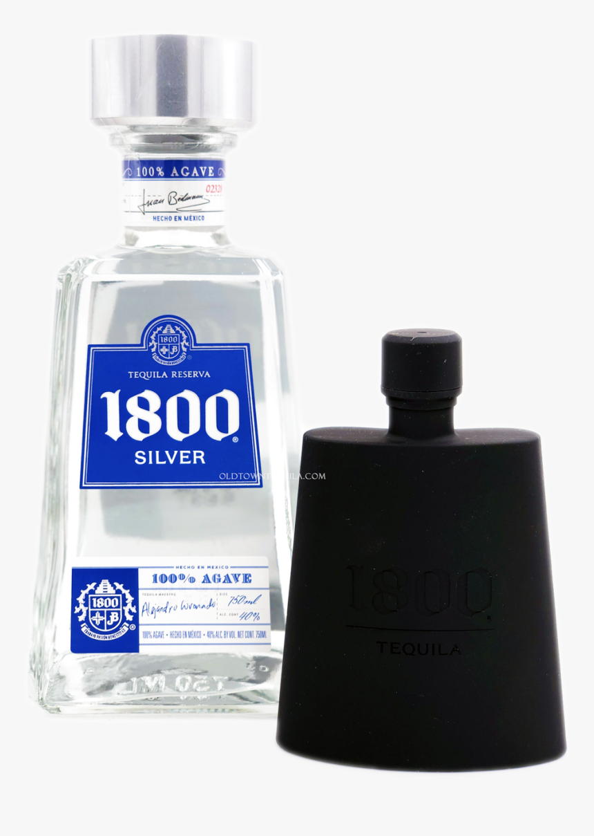 1800 Silver Tequila Soft Touch Flask Gift Set - 1800 Tequila, HD Png Download
