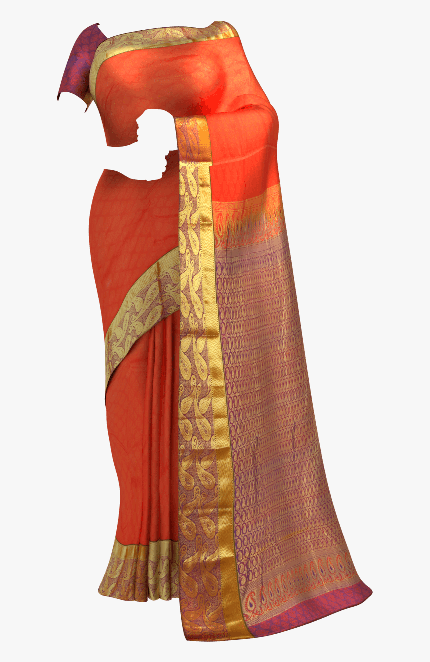 A Fashionable Self-embossed Kanchipuram Saree Kanchipuram - Parrot Green Colour Saree Paithani, HD Png Download