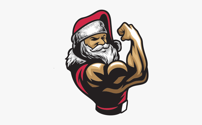 Printed Vinyl Body Builder - Muscular Santa Claus, HD Png Download