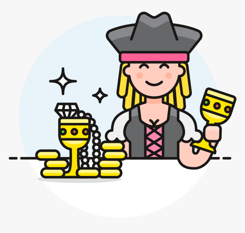 Transparent Lady Pirate Clipart - Cartoon, HD Png Download