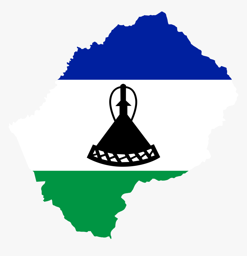 Lesotho Flag Map Png, Transparent Png