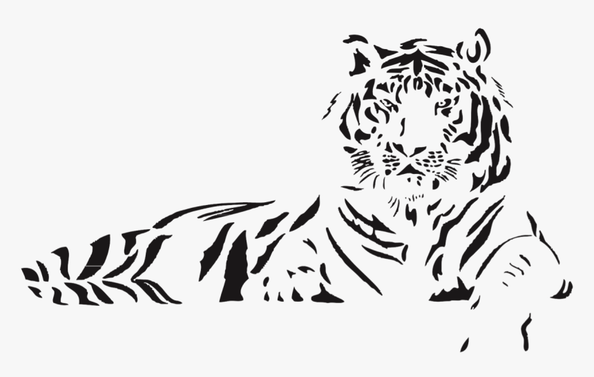Tiger By Black And White .png, Transparent Png