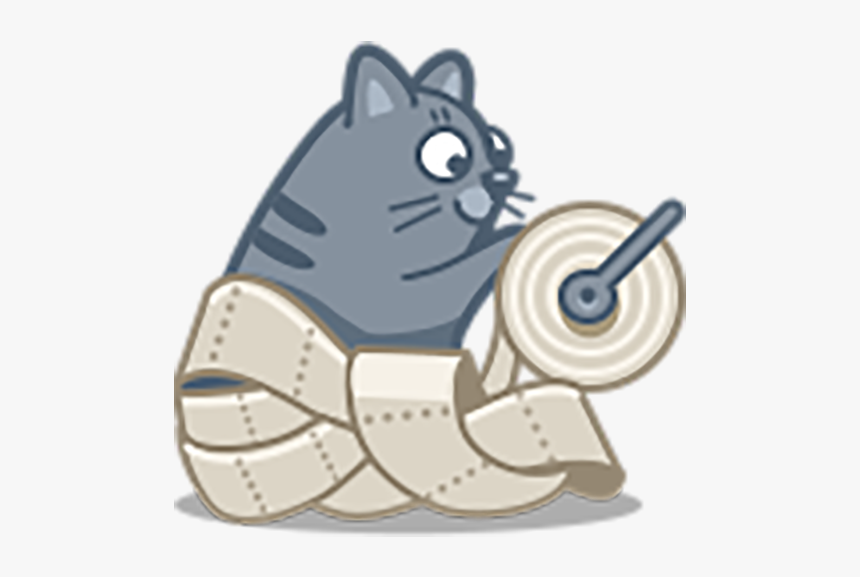 Cute Cat In Toilet Paper, HD Png Download