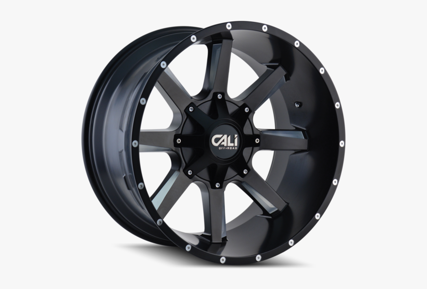 9100 Busted Satin Black Milled Spokes - Cali Offroad Wheels Busted, HD Png Download