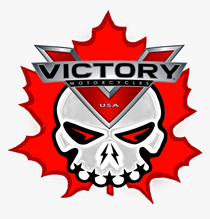 Skull, Logo, Maple Leaf On Trans Background 
				class - Victory Motorcycles, HD Png Download