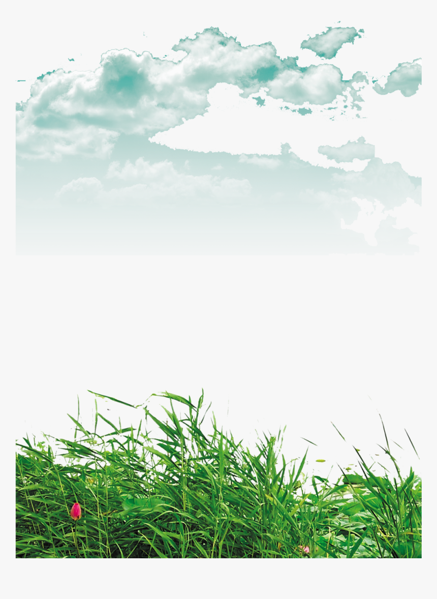 Landscape Clipart Blue Sky - Cỏ Và Mây, HD Png Download