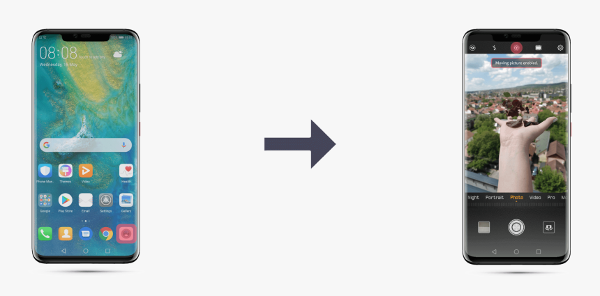 Create Moving Pictures In A Huawei Phone, HD Png Download